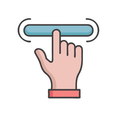 Fototapeta premium Hand Pressing Elastic Surface Icon Representing Compression and Force Application