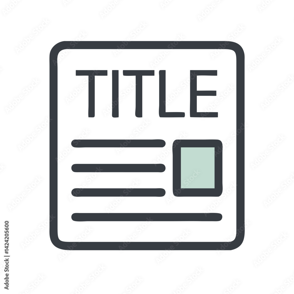 Poster headline title block icon representing news and article layout