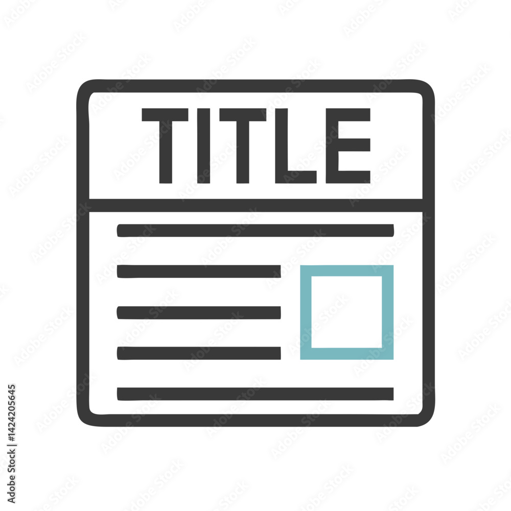 Poster headline title block icon representing news and article layout