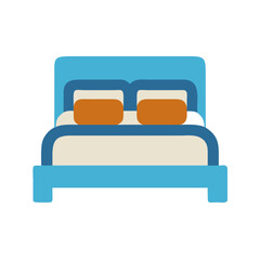 Hotel Room Bed with Pillows Icon Representing Comfort and Accommodation