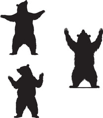 Bear Standin tall on hind legs silhouette vector