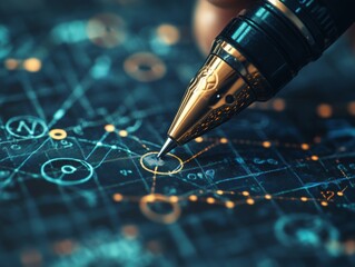Crafting Strategy: A Golden Pen Navigating Data Networks and Analyzing Information Flow for Business Intelligence and Decision Making