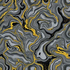 Abstract Artistic Marble Flow with Shiny Metallic Finish