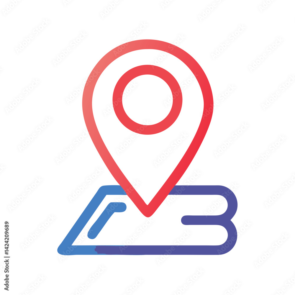 Aufkleber location pin icon representing travel destination and map navigation