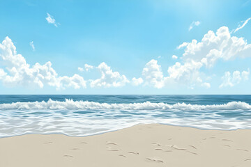 Obraz premium Coastal scenery of a sunny beach.