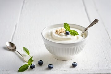 Blueberry Yogurt with Rich Swirl and Creamy Texture for Healthy Eating, Breakfast Ideas, and Natural Dairy Concepts
