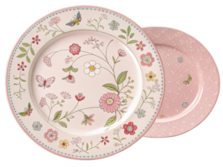 Vintage pink plate png cottagecore tableware png decorative dish png white background image