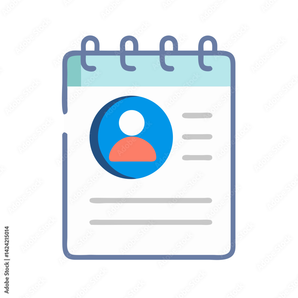 Aufkleber notepad with user profile icon representing task assignment and user-specific notes