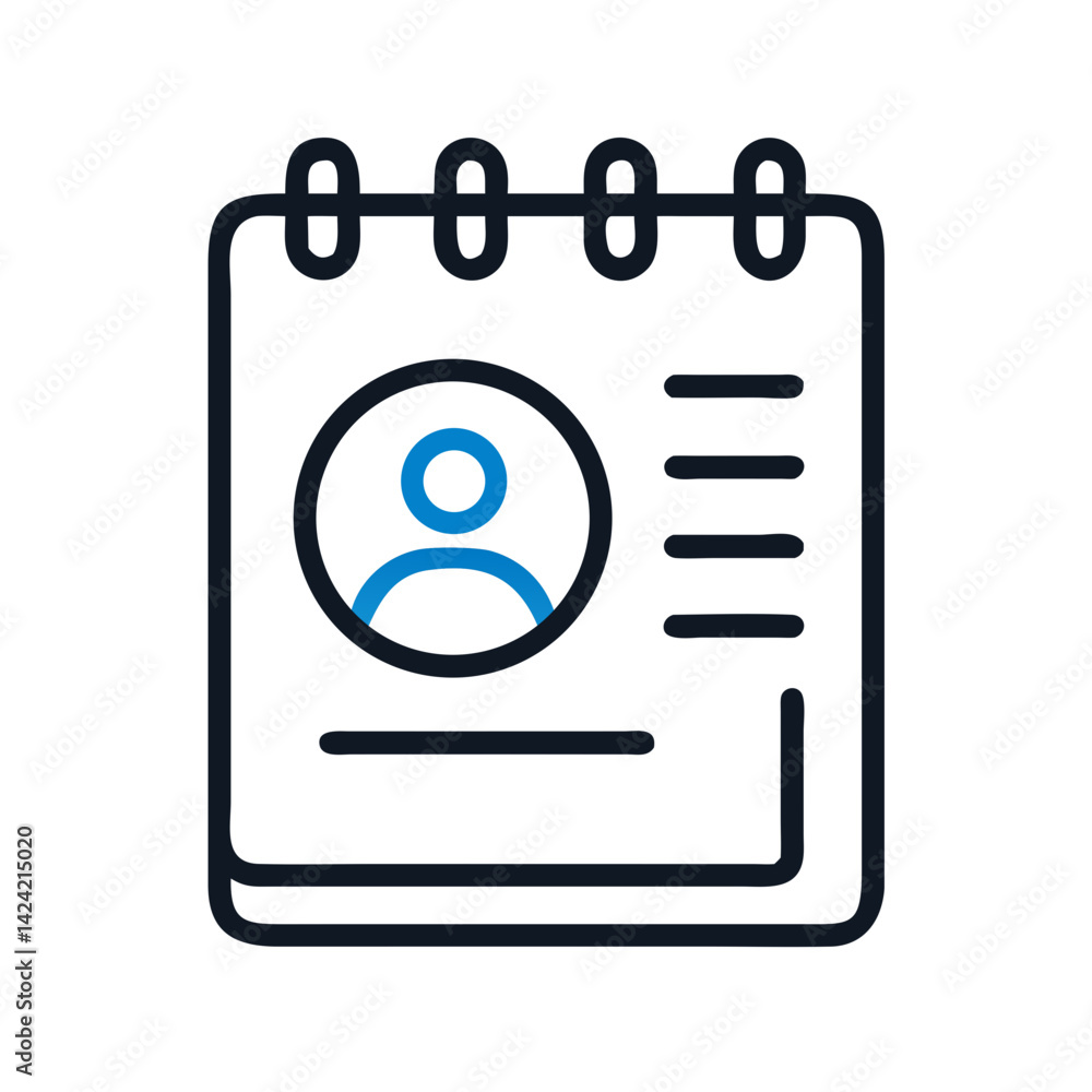 Aufkleber notepad with user profile icon representing task assignment and user-specific notes