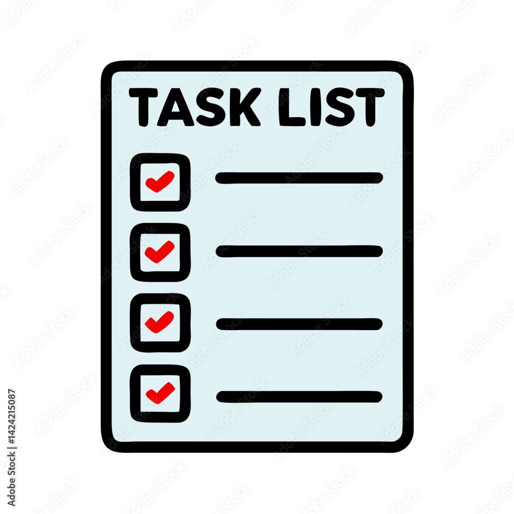 Aufkleber Numbered Task List Icon Representing Organized To-Do List and Task Management