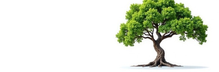 Single branch with gnarled trunk on white background, tree, bark