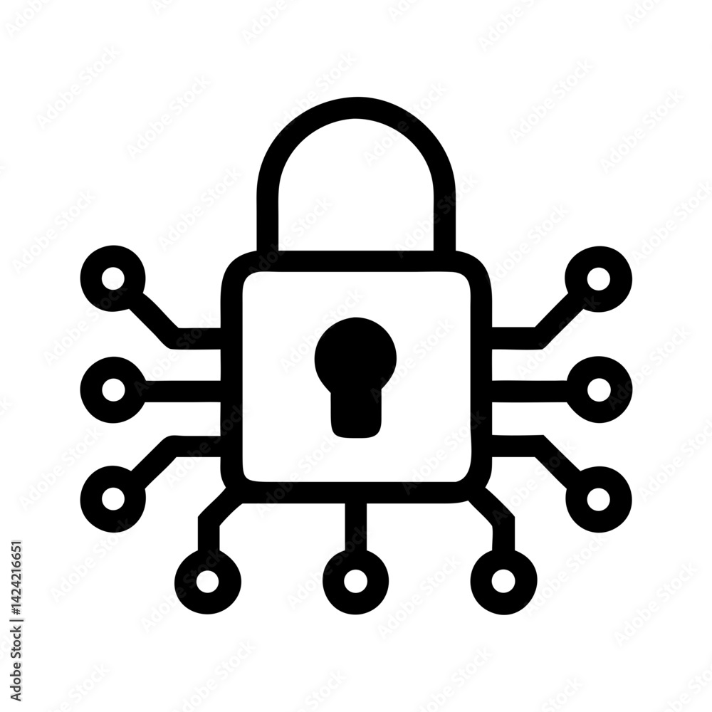 Aufkleber padlock network icon representing secure digital connections and cyber protection