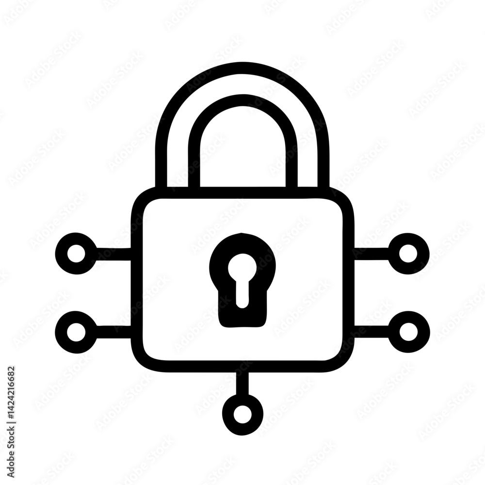 Aufkleber Padlock Network Icon Representing Secure Digital Connections and Cyber Protection