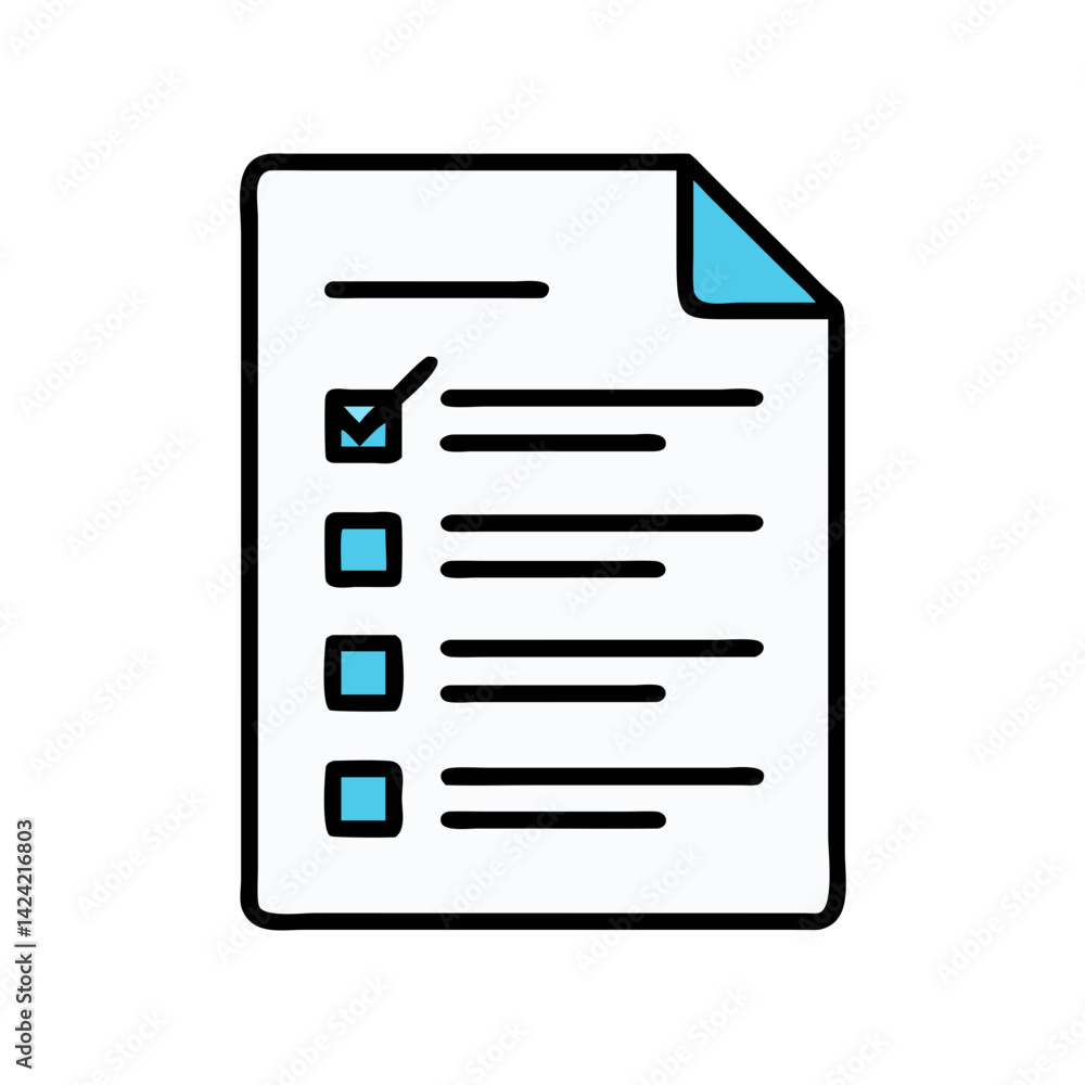 Poster Paper Sheet with Checklist Icon Representing Task Management and To-Do List