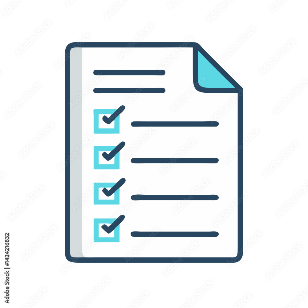 Aufkleber paper sheet with checklist icon representing task management and to-do list