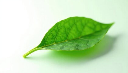 Small green leaf isolated on white background, botany, leaf
