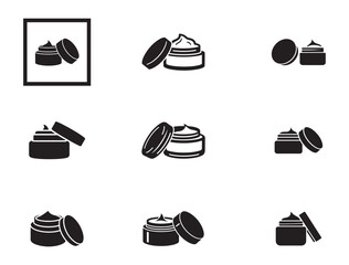 Cosmetic Jar Silhouettes &ndash; Vector Line Art
