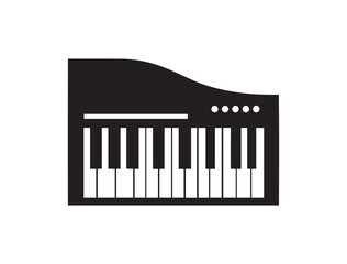 Digital Piano Illustration &ndash; Black & White Design