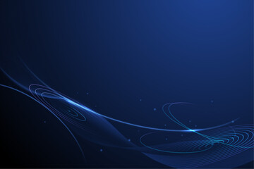 Vector abstract dynamic geometric shape, wave flow line, light effect and texture on blue gradient color for wallpaper, template banner. Illustration modern graphic design for futuristic background