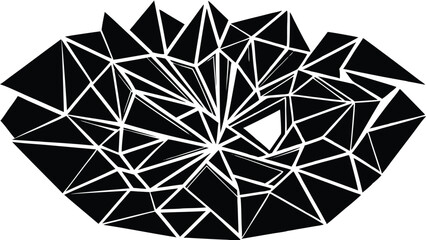 Abstract black and white polygonal mosaic background with geometric triangles