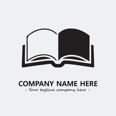 Book illustration black and white for logo company vector image
