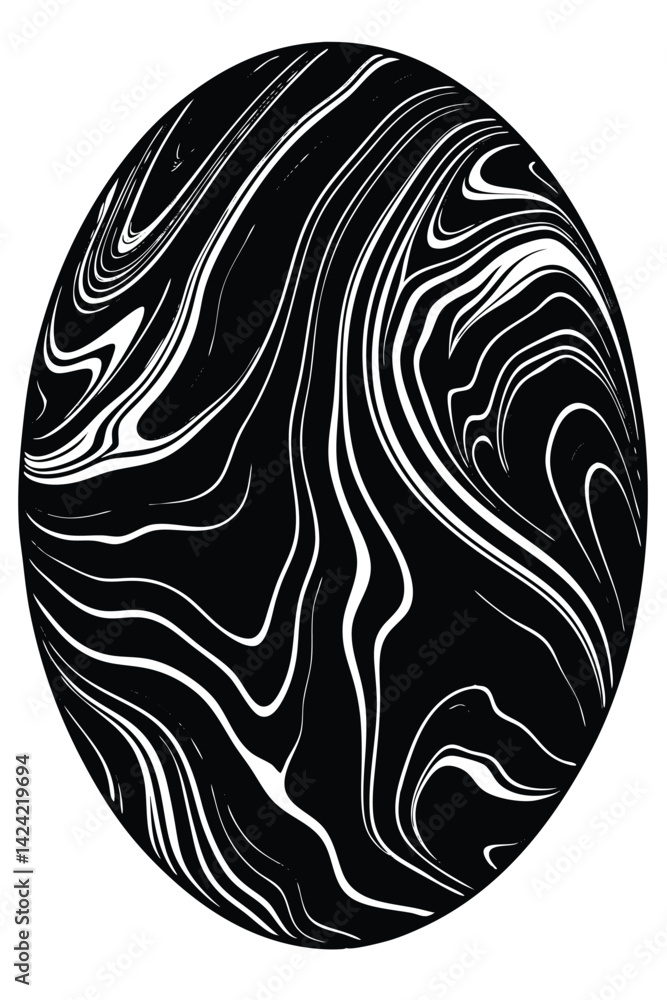 Poster abstract black and white swirl pattern circular design background graphic