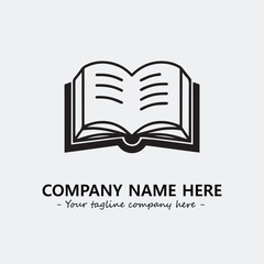 Book illustration black and white for logo company vector image

