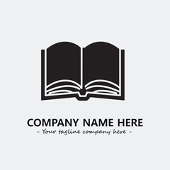 Book illustration black and white for logo company vector image
