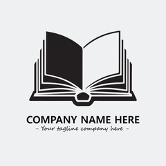 Book illustration black and white for logo company vector image
