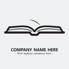 Book illustration black and white for logo company vector image
