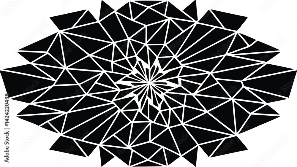 Aufkleber abstract geometric black and white design with triangles for backgrounds and patterns