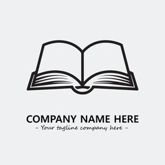 Book illustration black and white for logo company vector image

