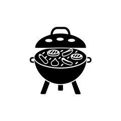 creative details BBQ Grill Icon vector Illustration