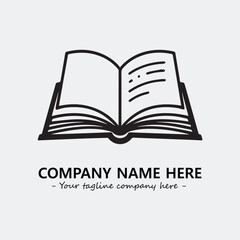 Book illustration black and white for logo company vector image
