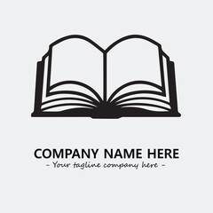 Book illustration black and white for logo company vector image
