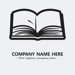 Book illustration black and white for logo company vector image
