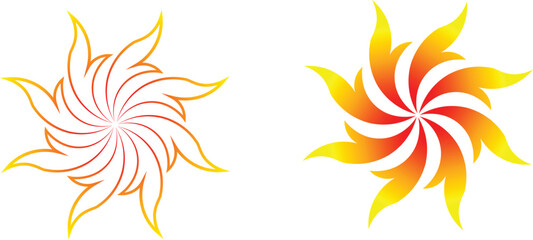 Sun vector logo with two variation, logo design, logo illustration, design element
