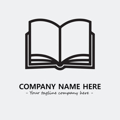 Book illustration black and white for logo company vector image
