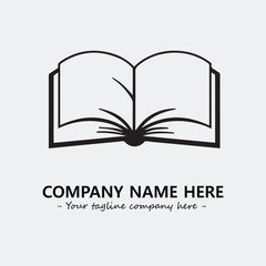 Book illustration black and white for logo company vector image

