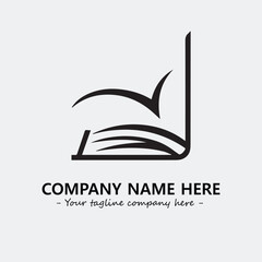 Book illustration black and white for logo company vector image
