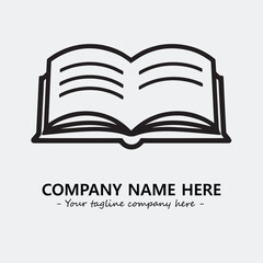 Book illustration black and white for logo company vector image
