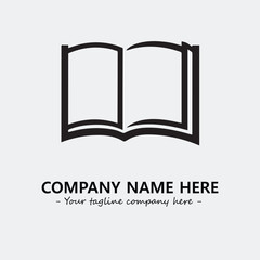 Book illustration black and white for logo company vector image

