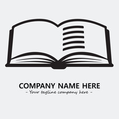 Book illustration black and white for logo company vector image
