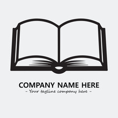 Book illustration black and white for logo company vector image

