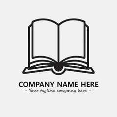 Book illustration black and white for logo company vector image
