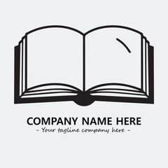Book illustration black and white for logo company vector image
