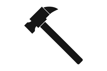 Hammer silhouette vector illustration on white background