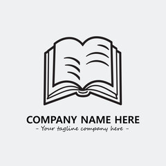 Book illustration black and white for logo company vector image
