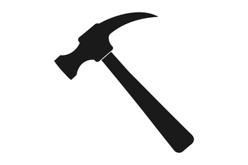 Hammer silhouette vector illustration on white background