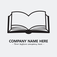 Book illustration black and white for logo company vector image
